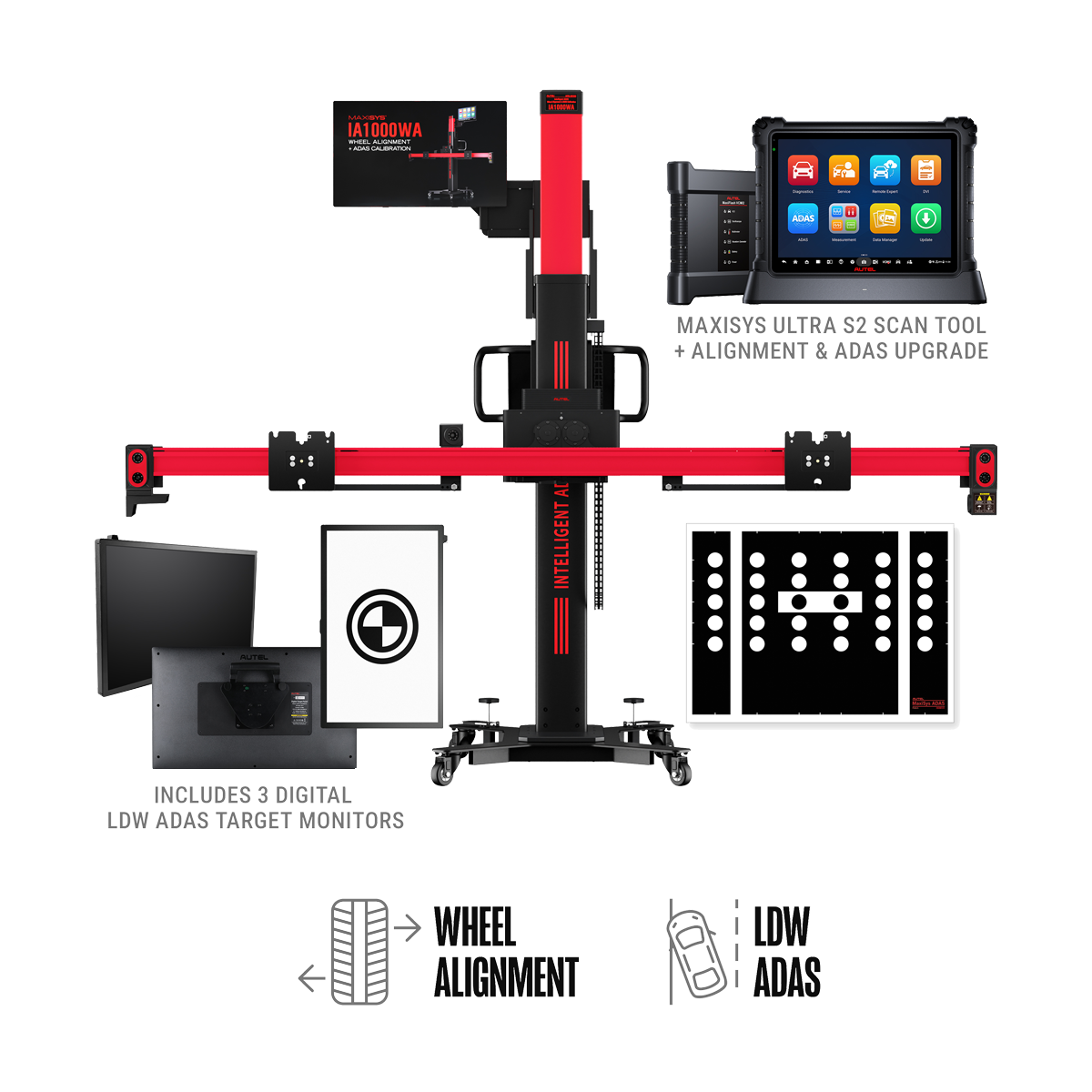 Autel MaxiSYS IA1000LDWTDT LDW ADAS Calibration System with Ultra S2 & Digital Targets